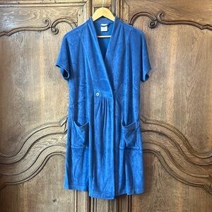 Cabernet Terrycloth Robe Dusty Blue Short Length and Sleeve